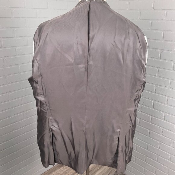 Joseph Abboud Blazer Men 52R Brown Blue Plaid Heritage E Thomas Wool Silk Jacket - Picture 8 of 13